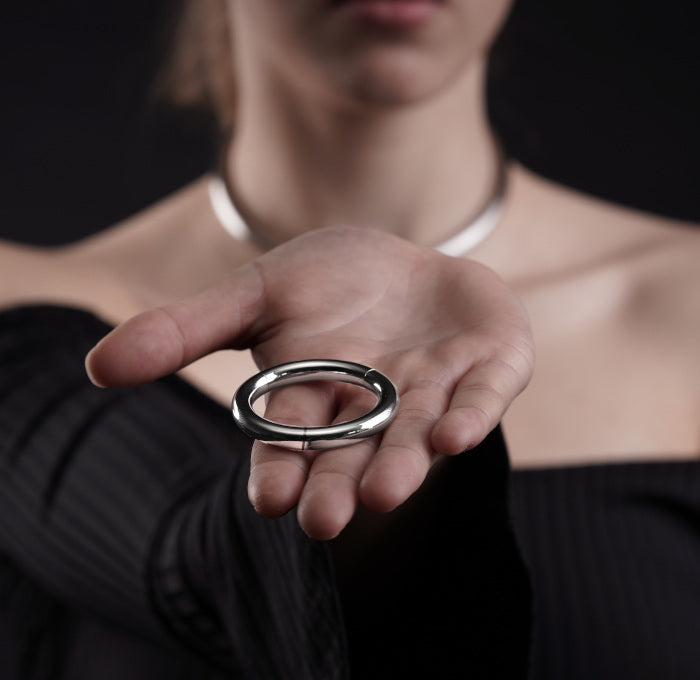 BDSM Piercing zum Abschließen aus Chirurgenstahl Cockring Hodenring und Penisring
